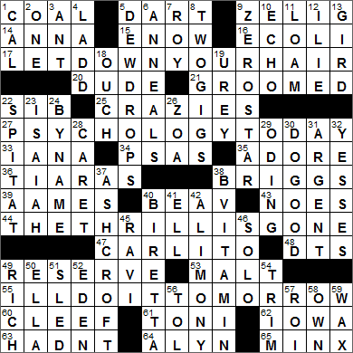 0716-15 New York Times Crossword Answers 16 Jul 15, Thursday