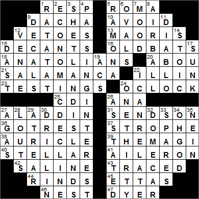 0718-15 New York Times Crossword Answers 18 Jul 15, Saturday