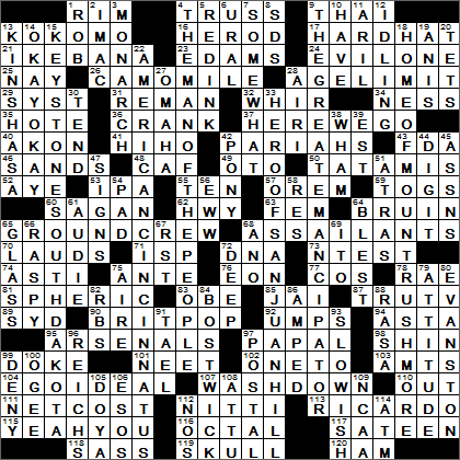 0705-15 New York Times Crossword Answers 5 Jul 15, Sunday