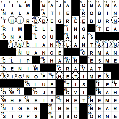 0708-15 New York Times Crossword Answers 8 Jul 15, Wednesday