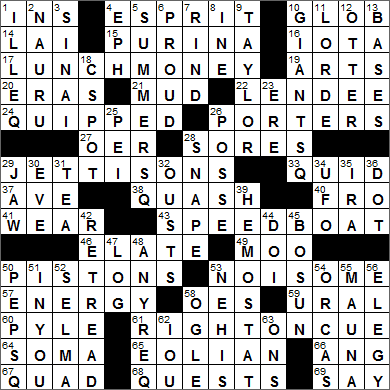 0709-15 New York Times Crossword Answers 9 July 15, Thursday