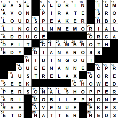 0821-15 New York Times Crossword Answers 21 Aug 15, Friday