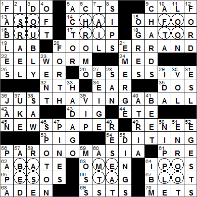0825-15 New York Times Crossword Answers 25 Aug 15, Tuesday