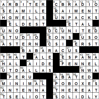 0827-15 New York Times Crossword Answers 27 Aug 15, Thursday