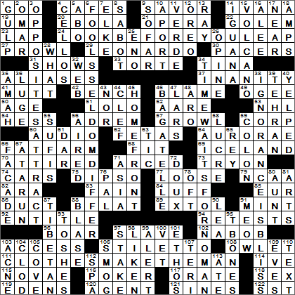 0830-15 New York Times Crossword Answers 30 Aug 15, Sunday