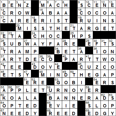 0916-15 New York Times Crossword Answers 16 Sep 15, Wednesday
