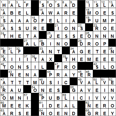 0917-15 New York Times Crossword Answers 17 Sep 15, Thursday