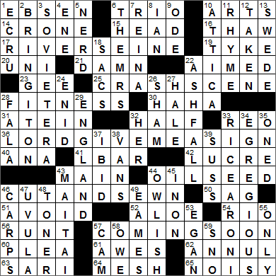 0901-15 New York Times Crossword Answers 1 Sep 15, Tuesday