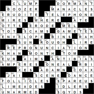 0903-15 New York Times Crossword Answers 3 Sep 15, Thursday