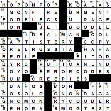 0905-15 New York Times Crossword Answers 5 Sep 15, Saturday