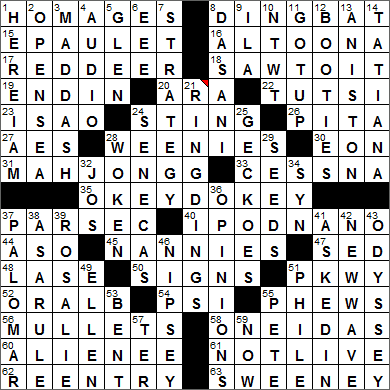 1010-15 New York Times Crossword Answers 10 Oct 15, Saturday