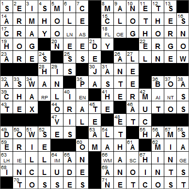 1013-15 New York Times Crossword Answers 13 Oct 15, Tuesday