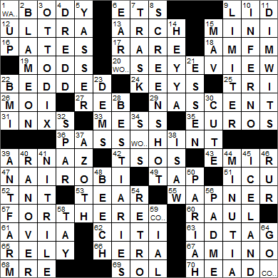 1001-15 New York Times Crossword Answers 1 Oct 15, Thursday
