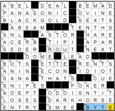 1020-15 New York Times Crossword Answers 20 Oct 15, Tuesday