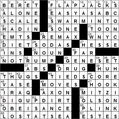 1031-15 New York Times Crossword Answers 31 Oct 15, Saturday