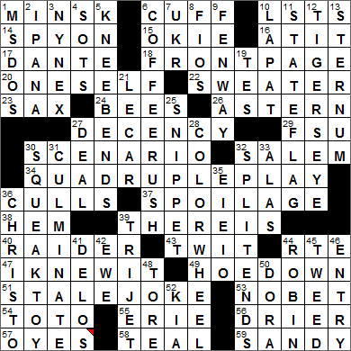 1003-15 New York Times Crossword Answers 3 Oct 15, Saturday