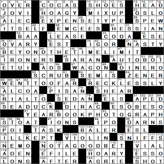 1129-15 New York Times Crossword Answers 29 Nov 15, Sunday