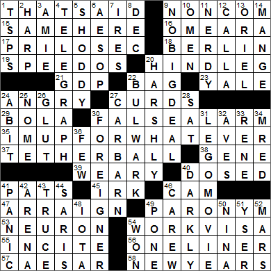 1106-15 New York Times Crossword Answers 6 Nov 15, Friday
