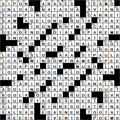 1227-15 New York Times Crossword Answers 27 Dec 15, Sunday