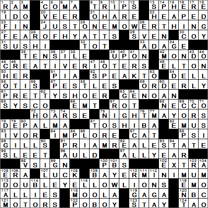 1206-15 New York Times Crossword Answers 6 Dec 15, Sunday