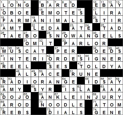 0112-16 New York Times Crossword Answers 12 Jan 16, Tuesday