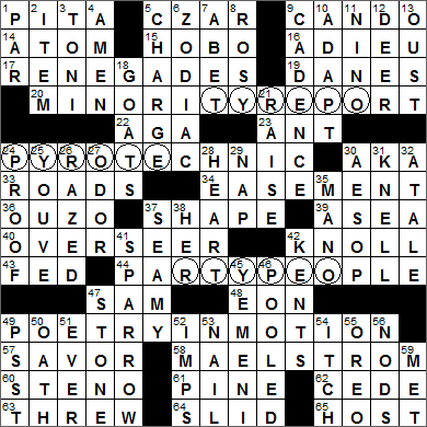 0118-16 New York Times Crossword Answers 18 Jan 16, Monday