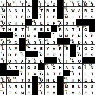 0127-16 New York Times Crossword Answers 27 Jan 16, Wednesday