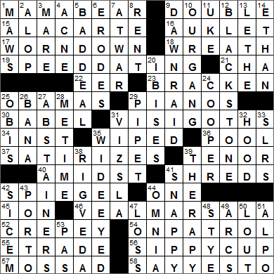 0130-16 New York Times Crossword Answers 30 Jan 16, Saturday