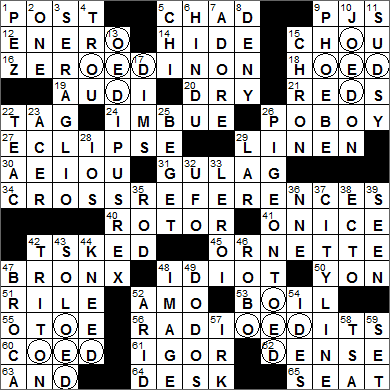 0106-16 New York Times Crossword Answers 6 Jan 16, Wednesday