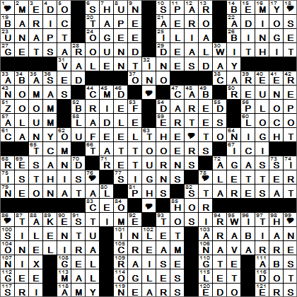 0214-16 New York Times Crossword Answers 14 Feb 16, Sunday