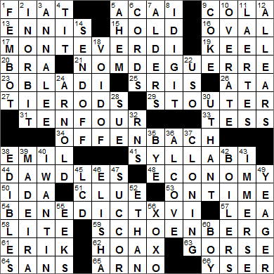 0219-16 New York Times Crossword Answers 19 Feb 16, Friday