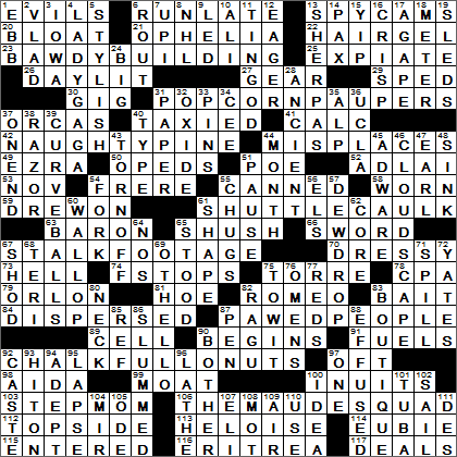 0221-16 New York Times Crossword Answers 21 Feb 16, Sunday