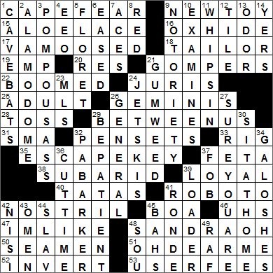 0226-16 New York Times Crossword Answers 26 Feb 16, Friday