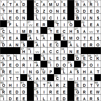 0310-16 New York Times Crossword Answers 10 Mar 16, Thursday