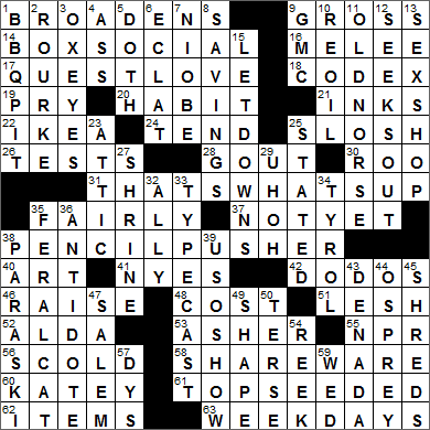 0312-16 New York Times Crossword Answers 12 Mar 16, Saturday