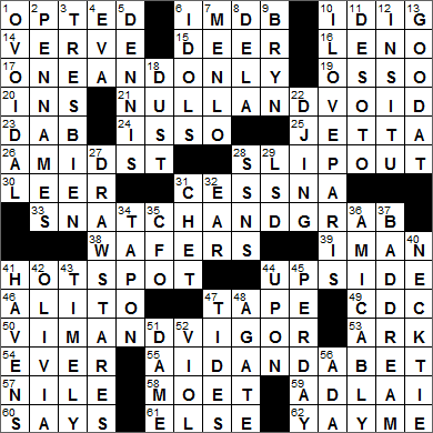 0331-16 New York Times Crossword Answers 31 Mar 16, Thursday