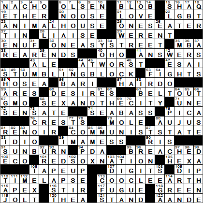 0417-16 New York Times Crossword Answers 17 Apr 16, Sunday