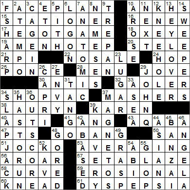 0430-16 New York Times Crossword Answers 30 Apr 16, Saturday
