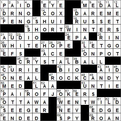 0405-16 New York Times  Crossword Answers 5 Apr 16, Tuesday