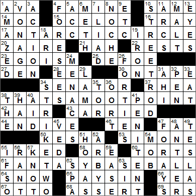 0518-16 New York Times Crossword Answers 18 May 16, Wednesday