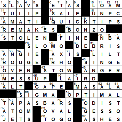 0526-16 New York Times Crossword Answers 26 May 16, Thursday