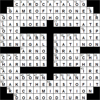 0506-16 New York Times Crossword Answers 6 May 16, Friday