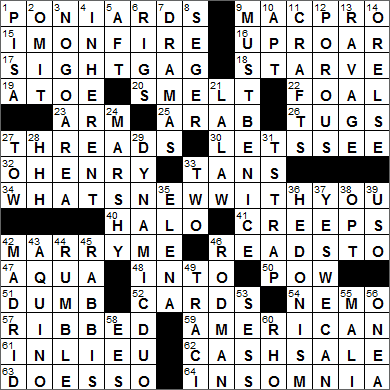 0507-16 New York Times Crossword Answers 7 May 16, Saturday