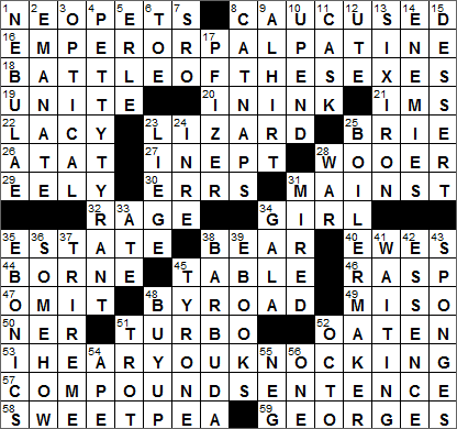 0610-16 New York Times Crossword Answers 10 Jun 16, Friday