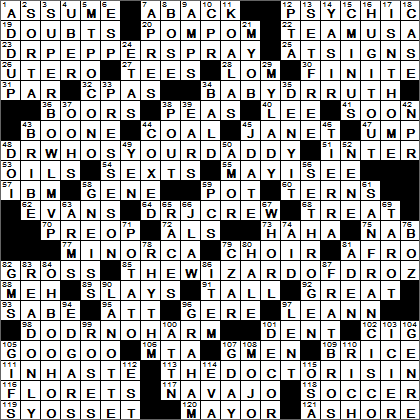 0612-16 New York Times Crossword Answers 12 Jun 16, Sunday