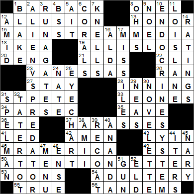 0618-16 New York Times Crossword Answers 18 Jun 16, Saturday