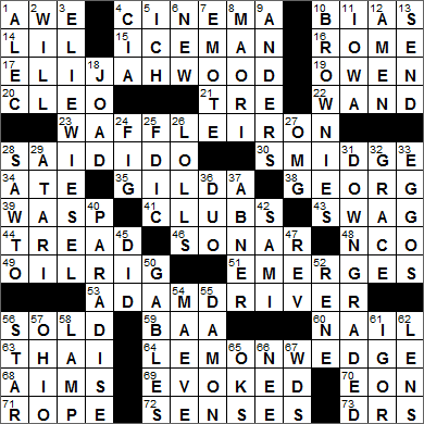 0620-16 New York Times Crossword Answers 20 Jun 16, Monday