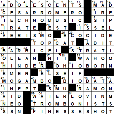 0604-16 New York Times Crossword Answers 4 Jun 16, Saturday