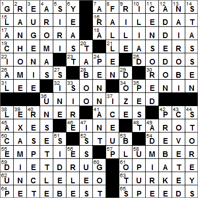 0715-16 New York Times Crossword Answers 15 Jul 16, Friday