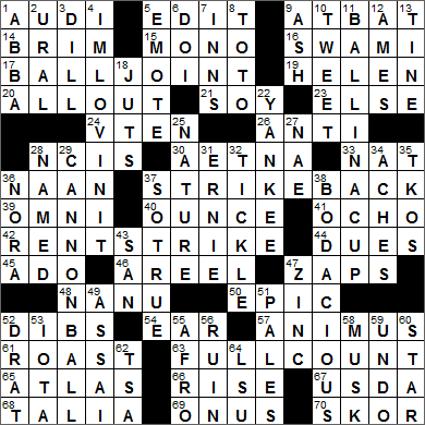 0719-16 New York Times Crossword Answers 19 Jul 16, Tuesday
